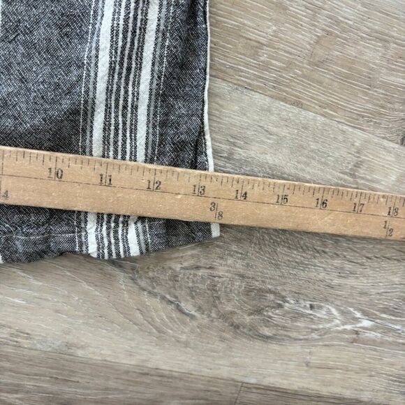 Happily Grey Linen Blend Striped Wide Leg Pants XL Paperbag Waist Belted Casual - Picture 12 of 14